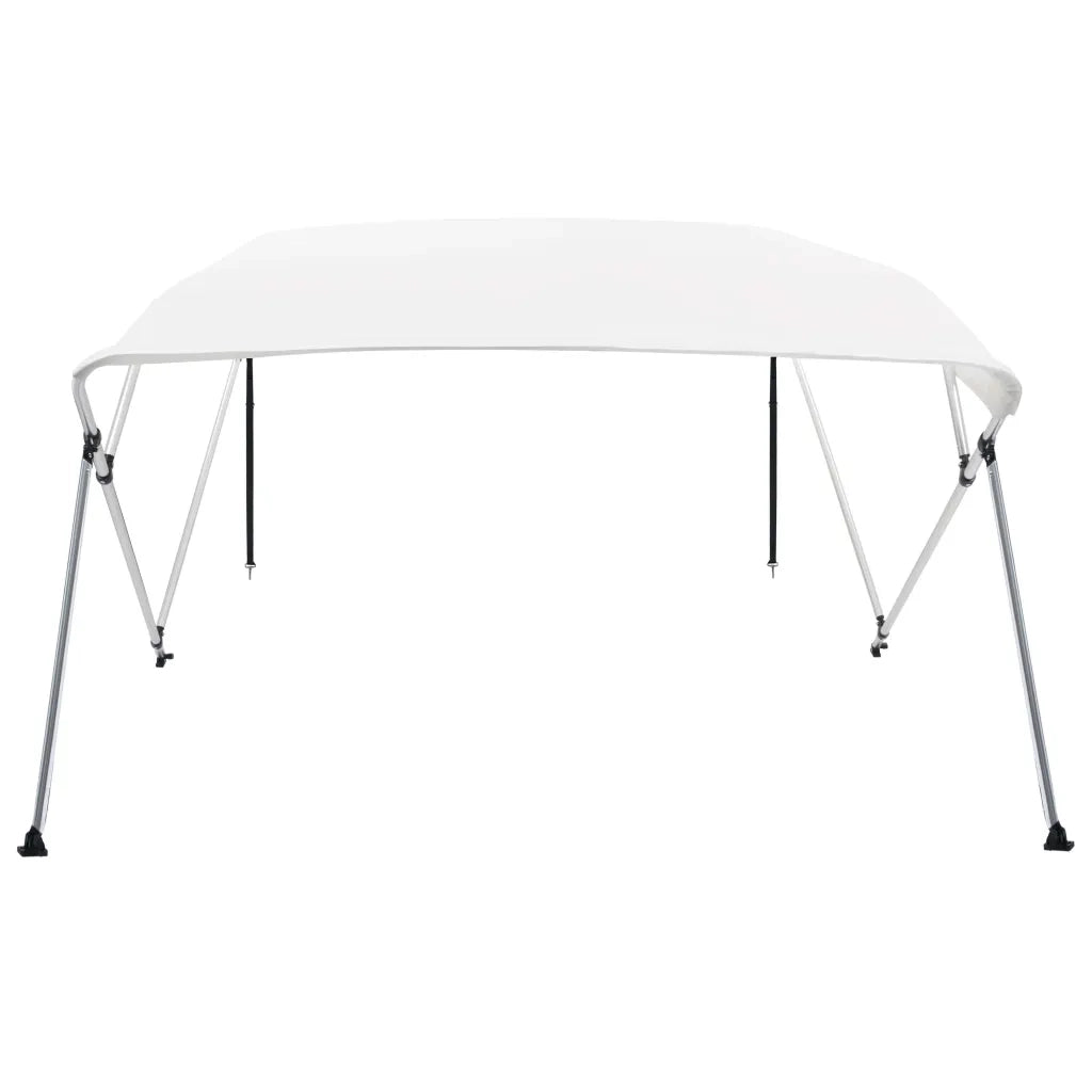 Bimini di Prua con Tendalino a 4 Archi-Tenda da Sole per Bimini di Prua Bianco 243x180x137 cm