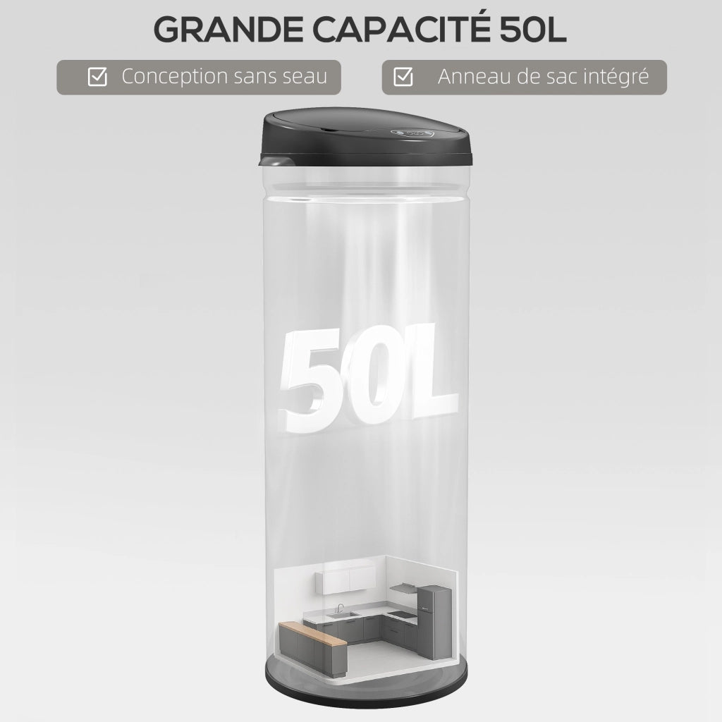 Pattumiera Cucina Automatica 50L ¨C Xylo ¨C Acciaio Inox Argento 30,5x30,5x85cm