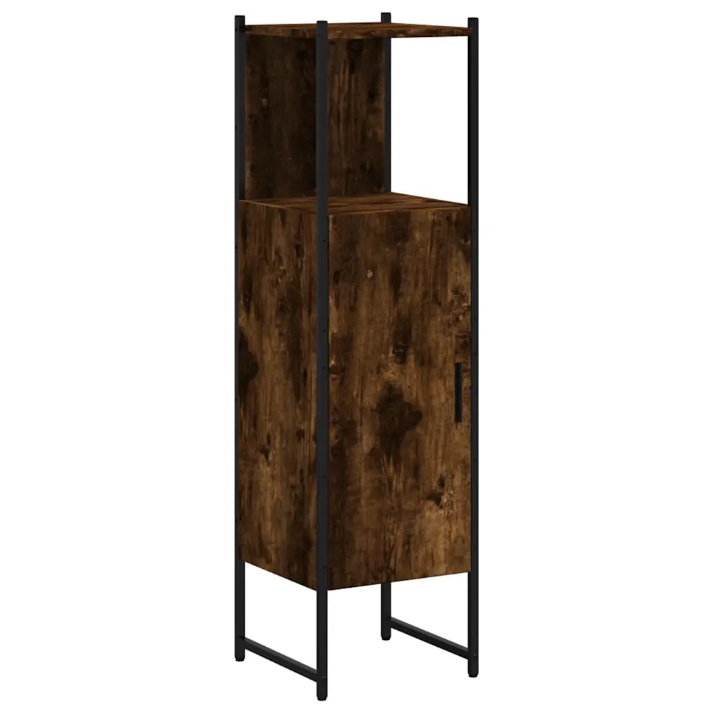 Mobile da Bagno Rovere Fumo 33x33x120,5 cm in Legno Multistrato 842468
