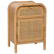 Comodino in legno e rattan marrone 45x35x66h cm