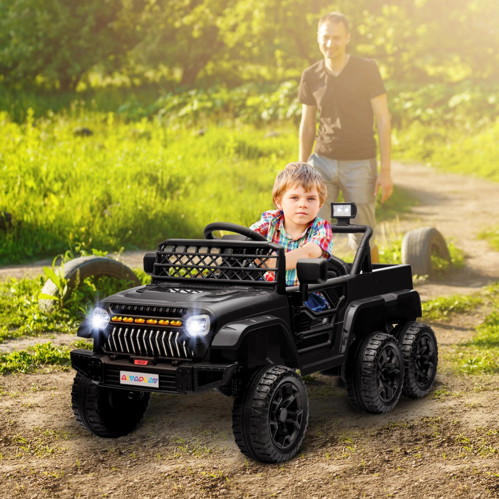 Auto Elettrica Buggy per Bambini ¨C Xylo ¨C 2 Motori 12V con Rimorchio Nero 122x62.5x65cm