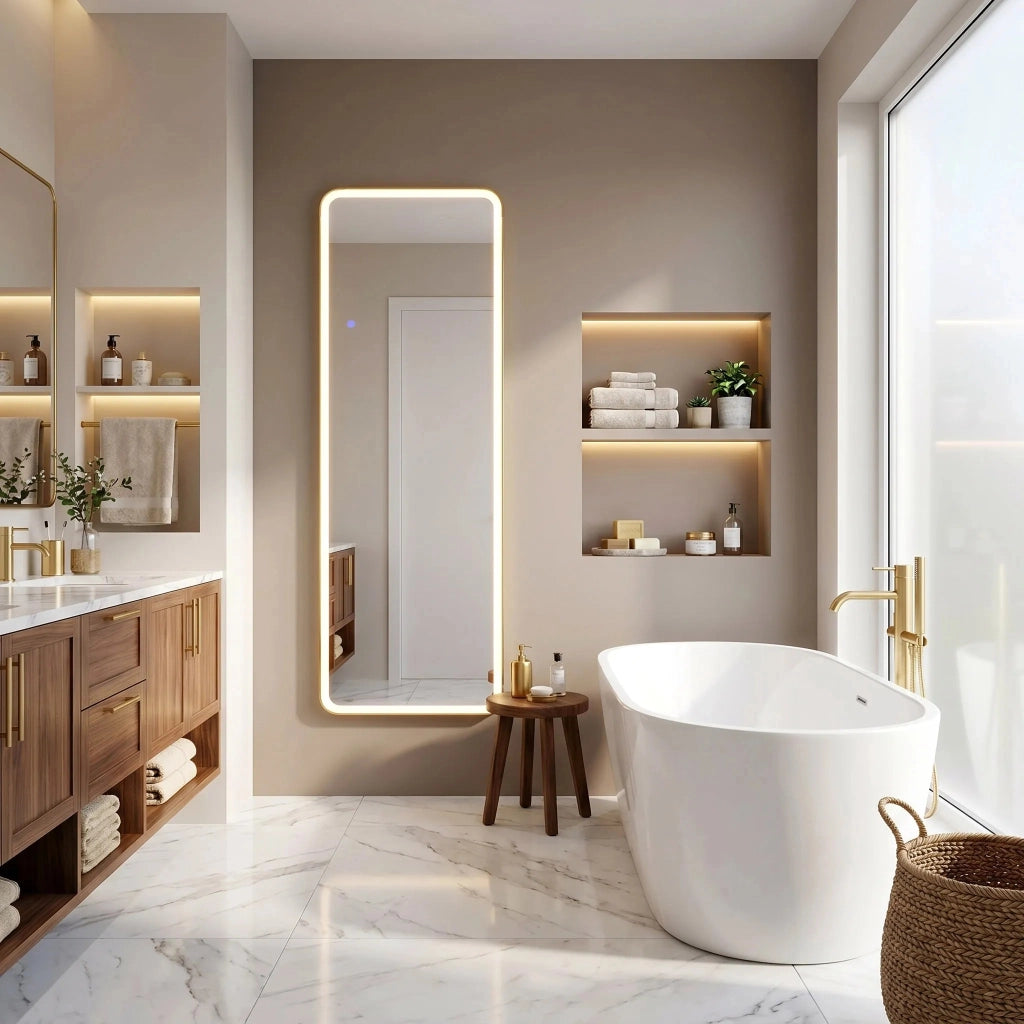 Specchio Led Classico 50x160cm Brush Gold
