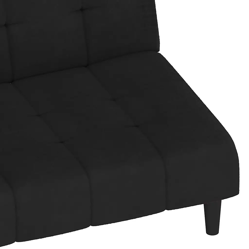 Divano Letto a 2 Posti Nero in Velluto 375769