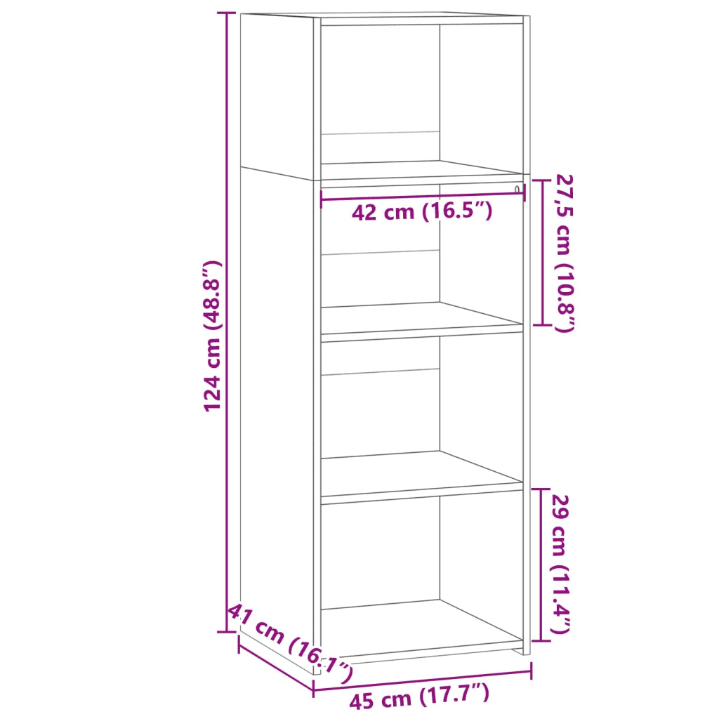 Credenza | Madia | Buffet da pranzo | Armadio da pranzo Nera 45x41x124cm in Legno Multistrato