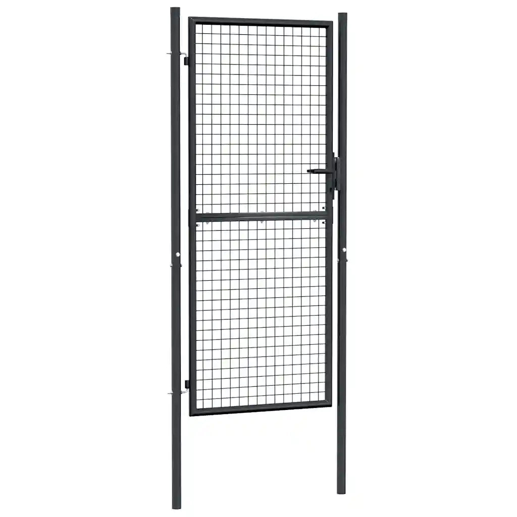 Cancello da Giardino-Porta da giardino in Rete di Acciaio Zincato 100x200 cm Grigio