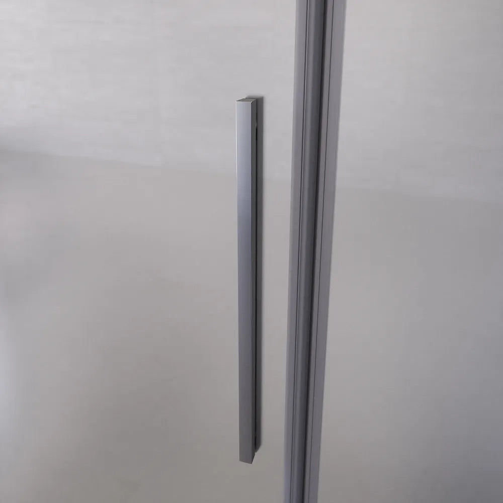 Porta doccia 116-120cm apertura a battente con profili cromati e vetro da 6mm opaco h195 | Elba
