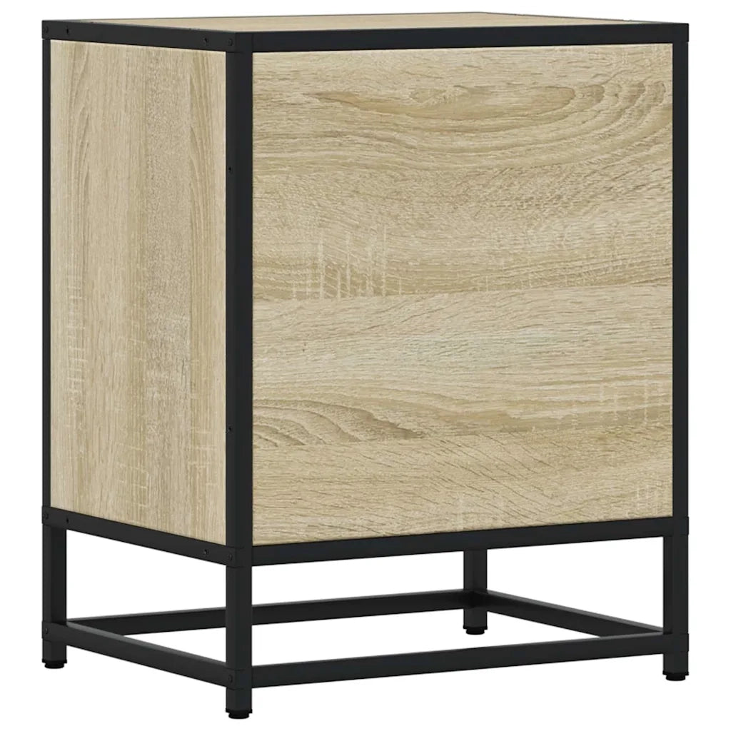 Comodini 2pz Rovere Sonoma 40x31x50cm Legno Multistrato Metallo 848702