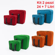 Kit 2 Borse Termiche 24LT 7LT Pratiche Salvaspazio Resistenti, Rosso
