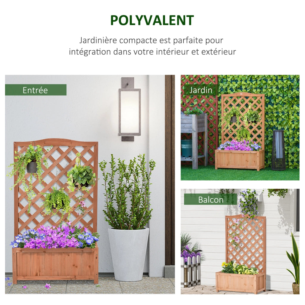 Fioriera con Griglia ¨C Minimal ¨C Legno Pino 70x28x117 cm