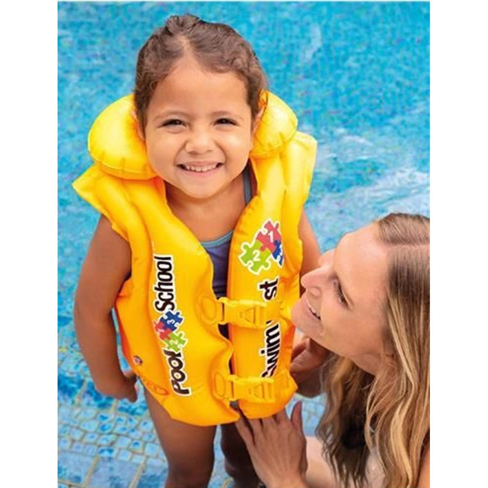 Trade Shop - Giubbotto Giubbino Pool School Salvagente Gonfiabile 50x47cm Bambini Nuoto 58660 -
