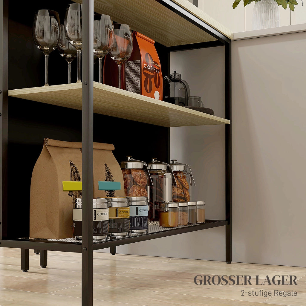Set di sgabelli da bar con tavolino ¨C Minimal ¨C Nero/Rovere