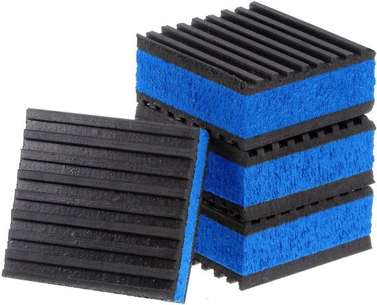 Pannelli di assorbimento vibrazioni 4 pezzi - Antivibrazione - Assorbimento shock - Gomma/EVA - 2x2x2,2 cm - Stabilità e riduzione rumore - Dampenedori vibrazioni
