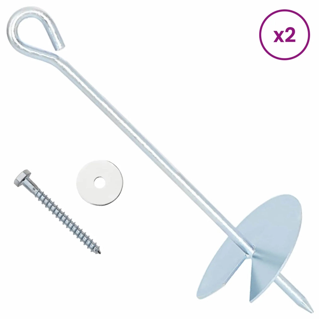 Ancora per Terra 2 pz Argento ?10 x 30 cm Metallo Galvanizzato CFW9045078