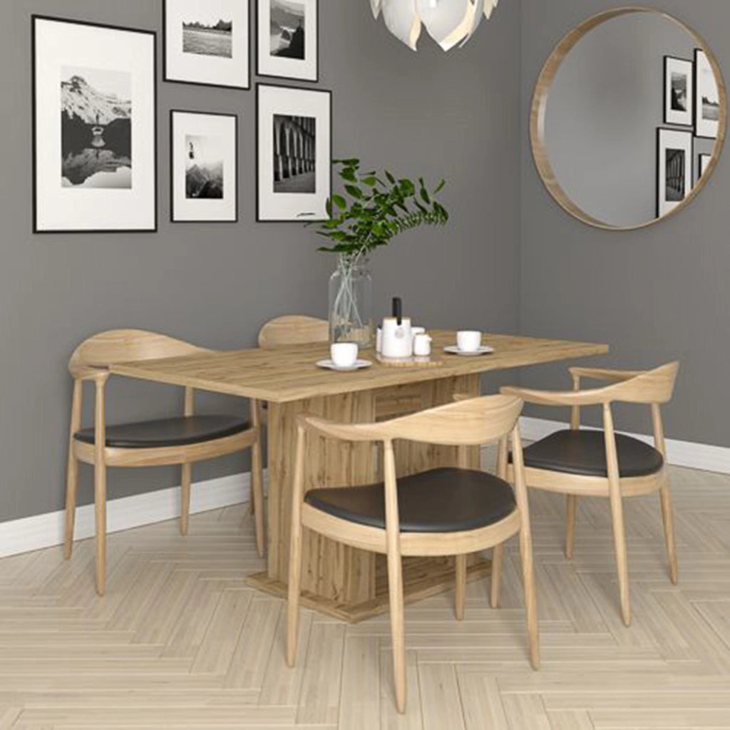 Litenane, Tavolo Fisso 6 Posti, 120x80x74h cm Marrone Rovere Nodi