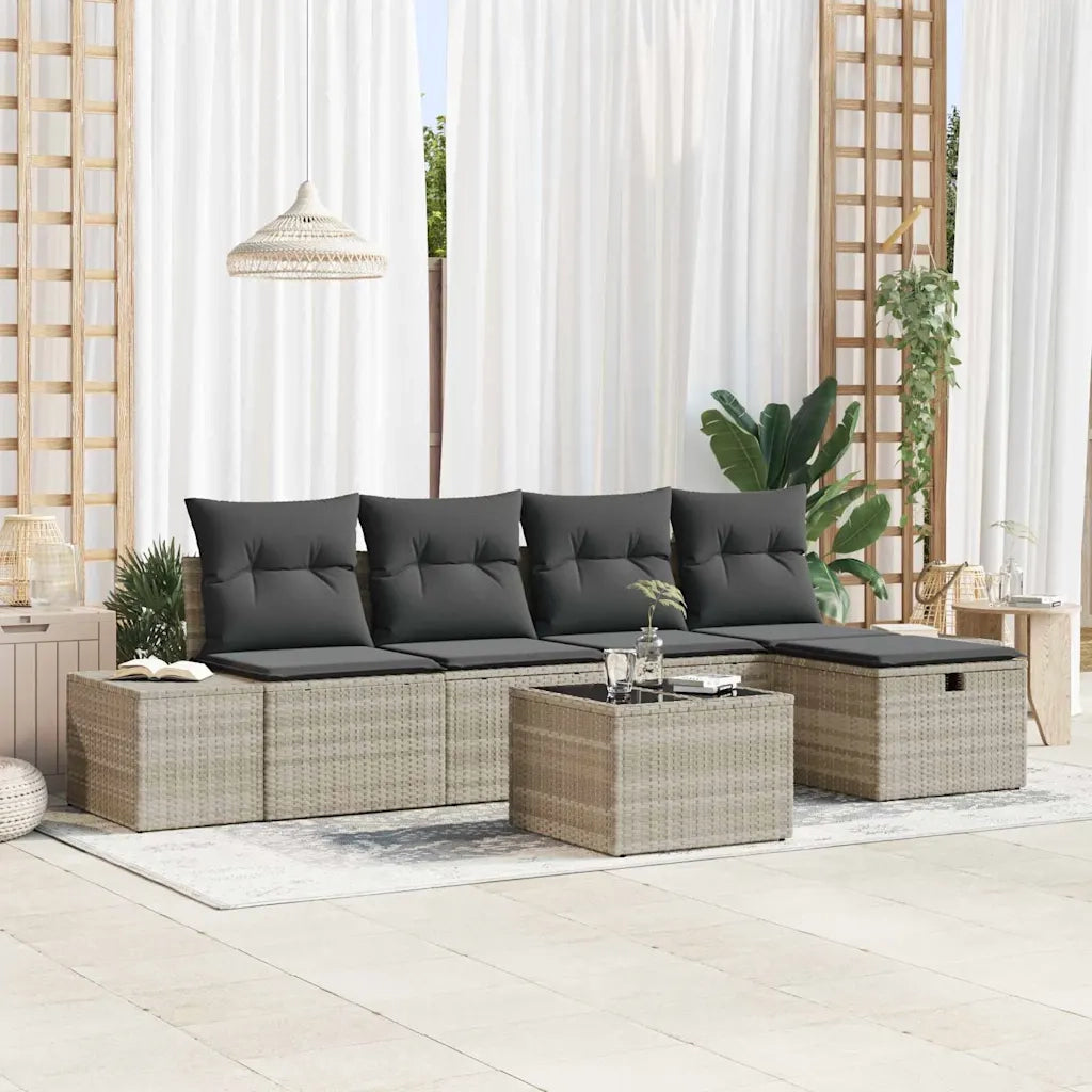 Set di divani con cuscino 6 pcs polyrattan