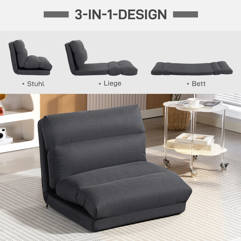 Letto a sacco reclinabile pieghevole ¨C Minimal ¨C grigio scuro 70x72x56 cm