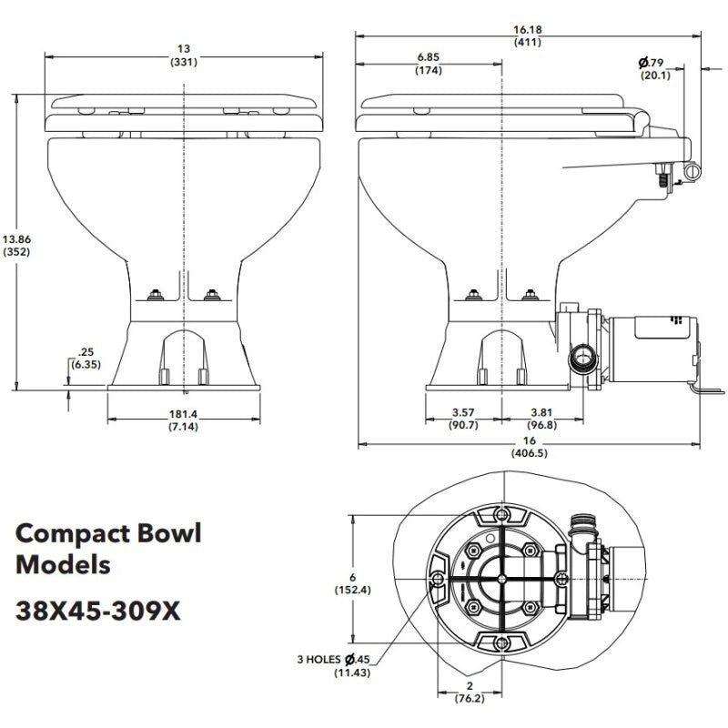 QUIET E2 COMPACT 12V - ACQUA DOLCE WC QUIET FLUSH E2 COMPACT - SALT WATER 24V