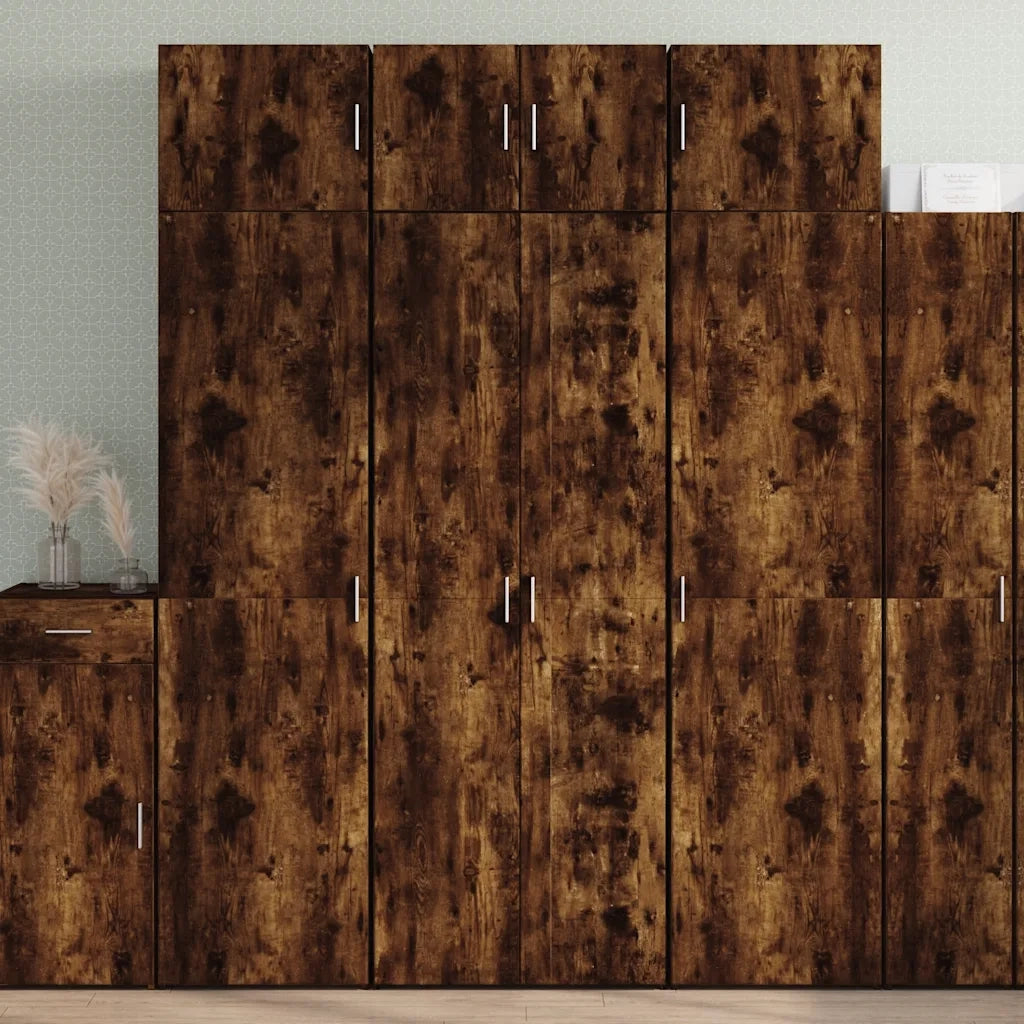 Credenza-Buffet-Armadio da cucina Rovere Fumo 70x42,5x185 cm in Legno Multistrato 344042