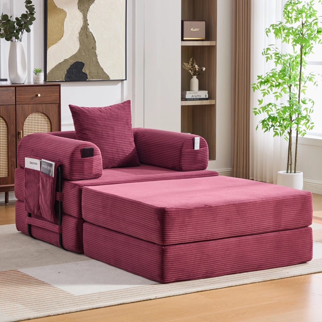 Sedia a compressione con sgabello - Zephmum - Telaio in metallo stabile, design ergonomico, cuscino incluso