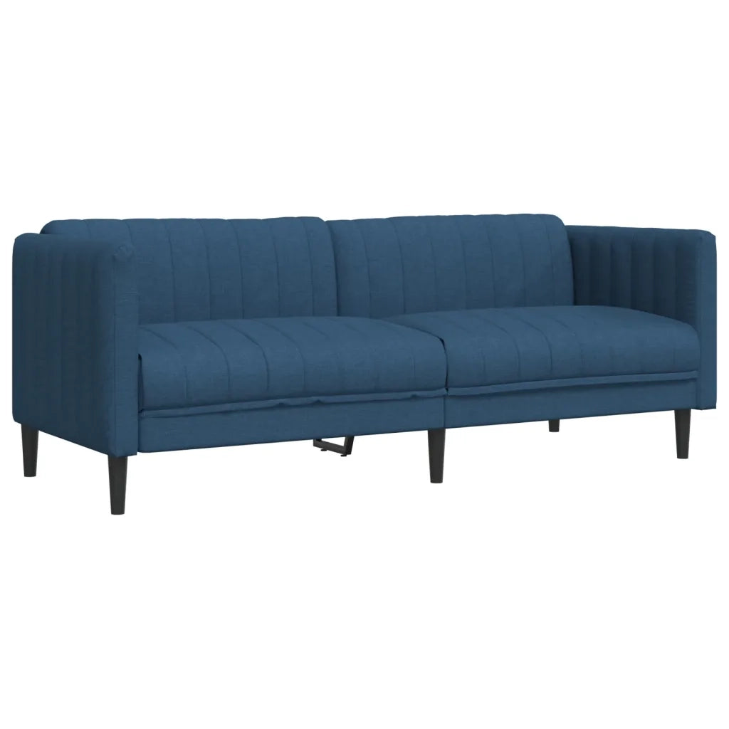 Divano a 3 Posti-Sofa 3 Posti Blu in Tessuto