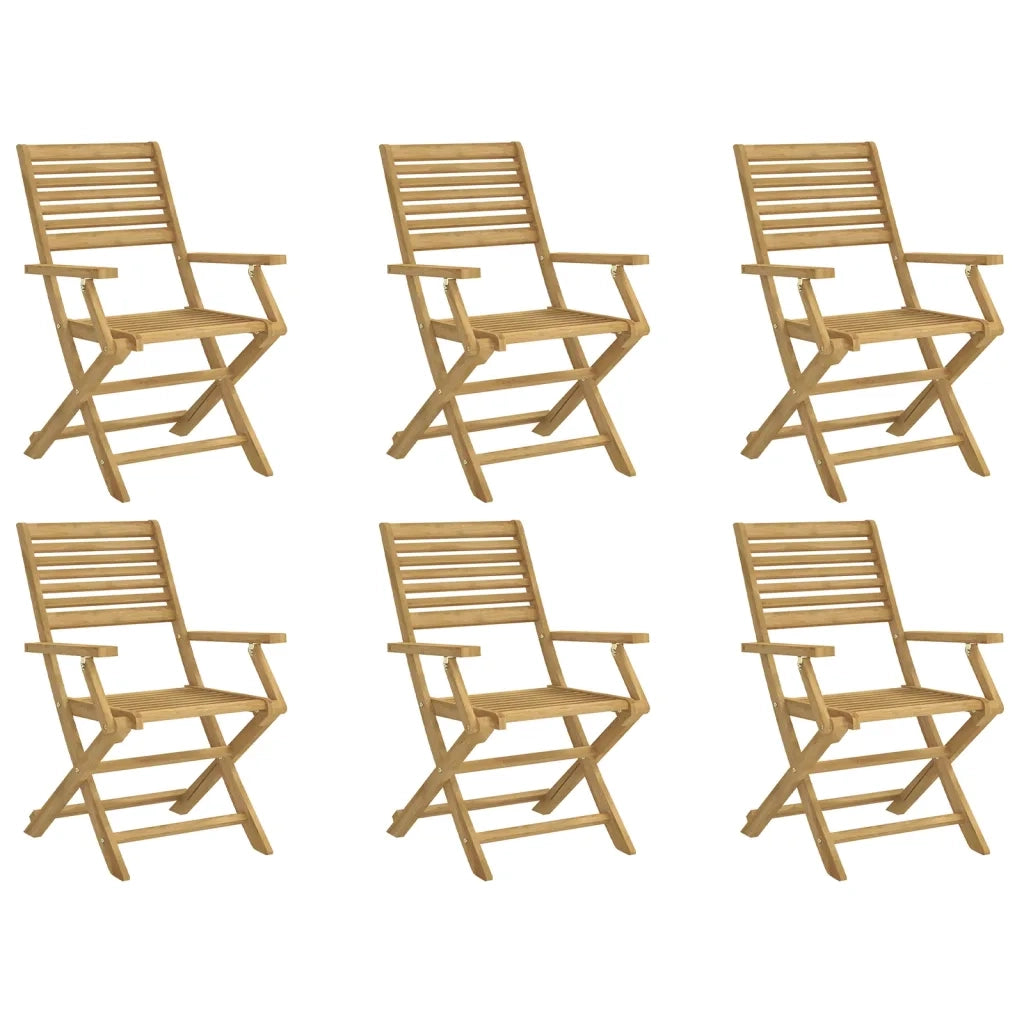 Sedie Giardino Pieghevoli 6pz 54,5x61,5x86,5 cm Massello Acacia 3214226