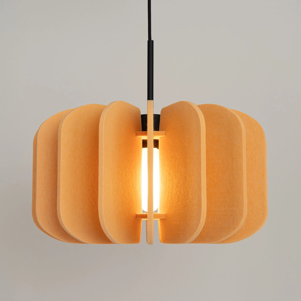 Lampada a sospensione e da terra moderna MULA con paralume in feltro da 45 cm, struttura nera