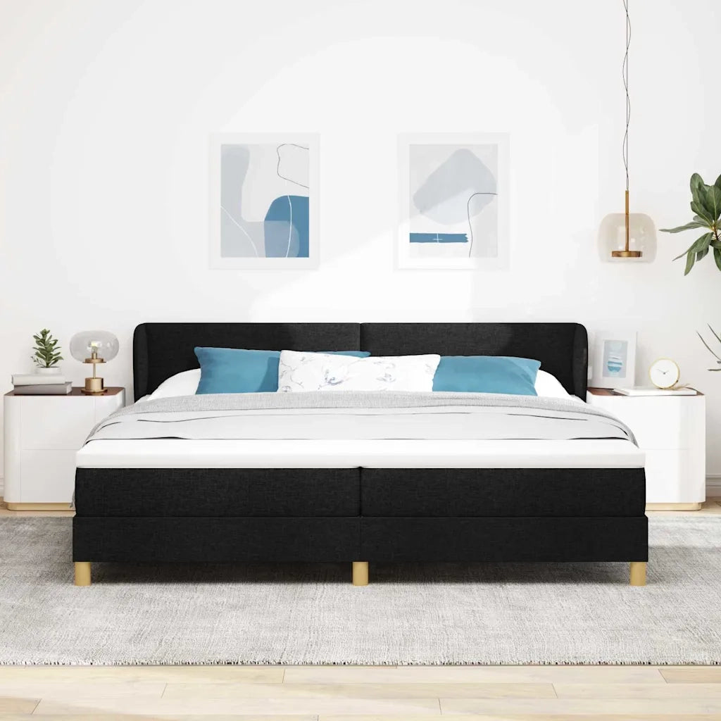 Letto a molle con materasso Nero 200 x 200 cm Tessuto 3340236