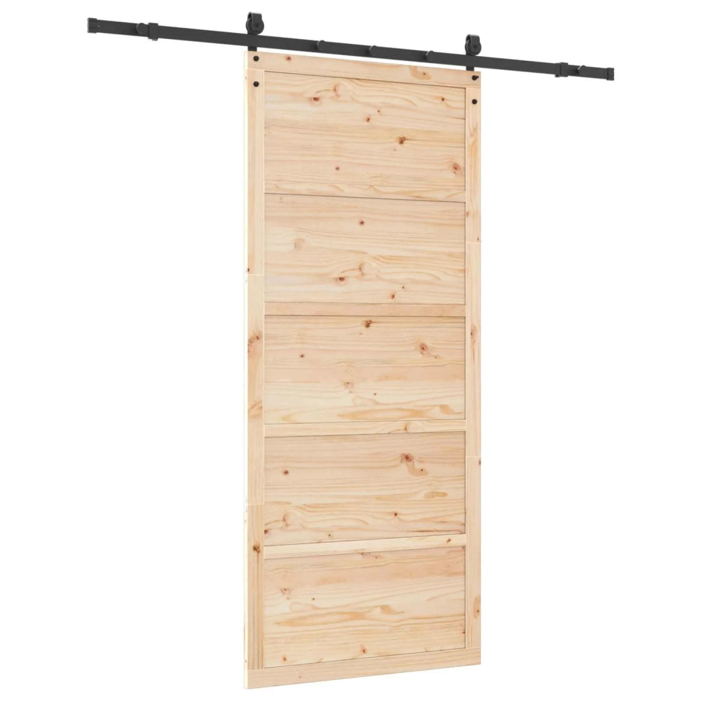 Porta scorrevole Naturale 100 x 208 cm Legno Massello di Pino 3445621