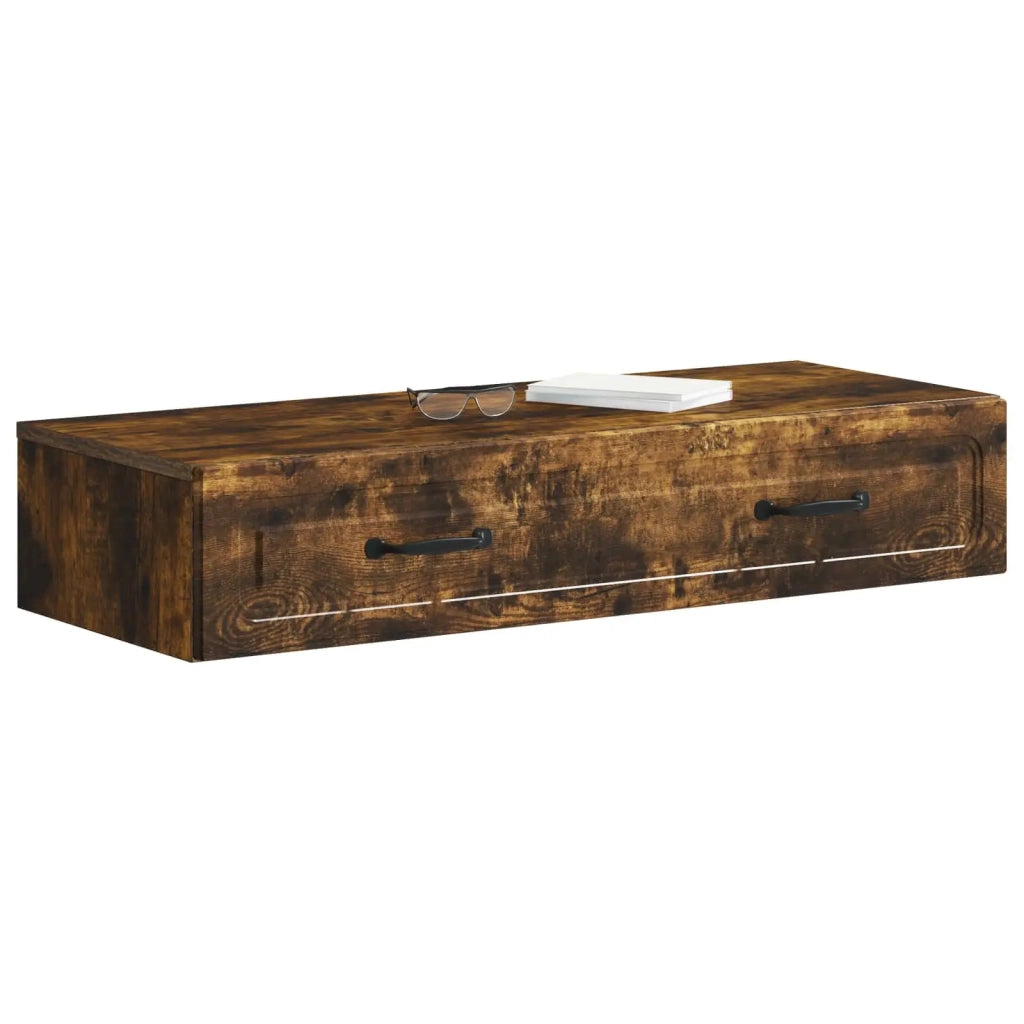 Tavolino da Parete Laterale | Tavolo laterale | Tavolino Rovere Fumo 87,5 x 34,5 x 17 cm