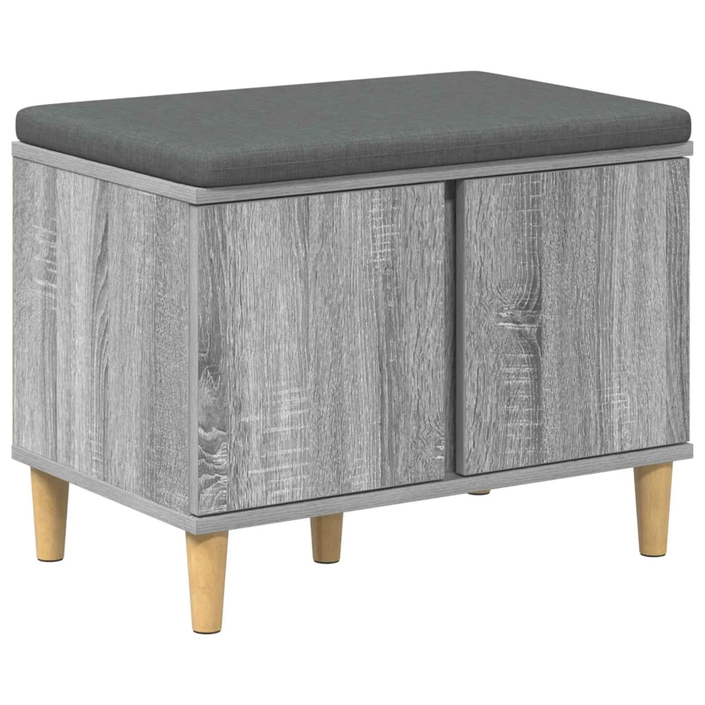 Panca per ingresso con cuscino-Sgabello-Panca da Corridoio Grigio Sonoma 60 x 38 x 46 cm 156264