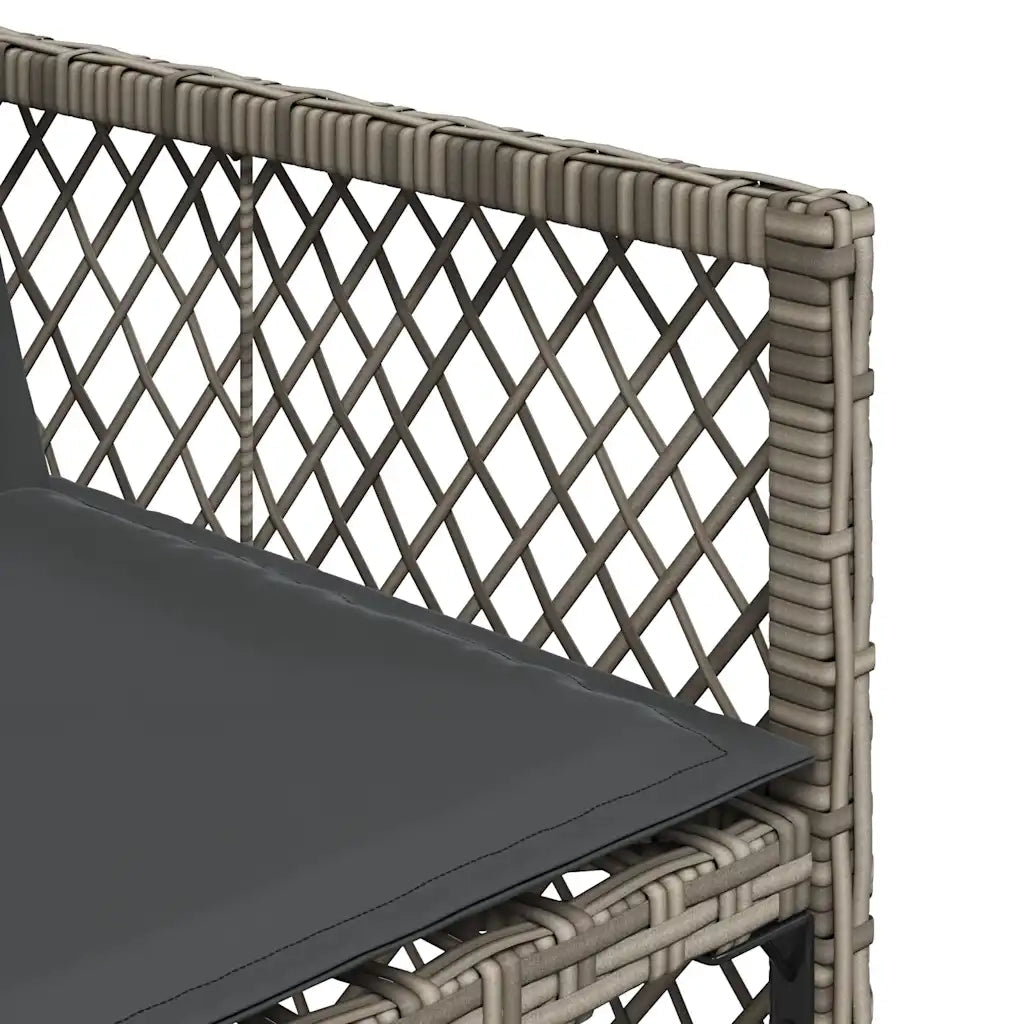 Set da Pranzo da Giardino 9 pz con Cuscini in Polyrattan Grigio 3210776