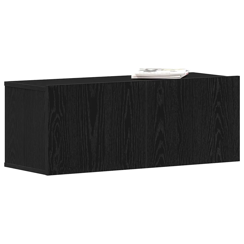 Mobili TV-Credenza per TV Rovere nero 80 x 30 x 30 cm Legno multistrato