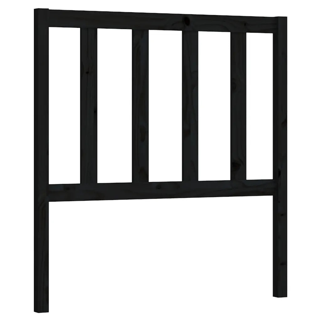 Testiera per Letto Nera 81x4x100 cm in Legno Massello di Pino 817719