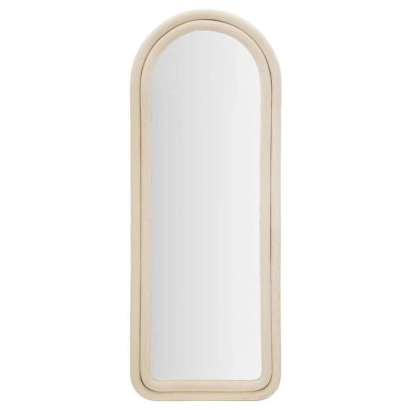 Specchio Da Muro Cloe Velluto Crema cm 60x4x160