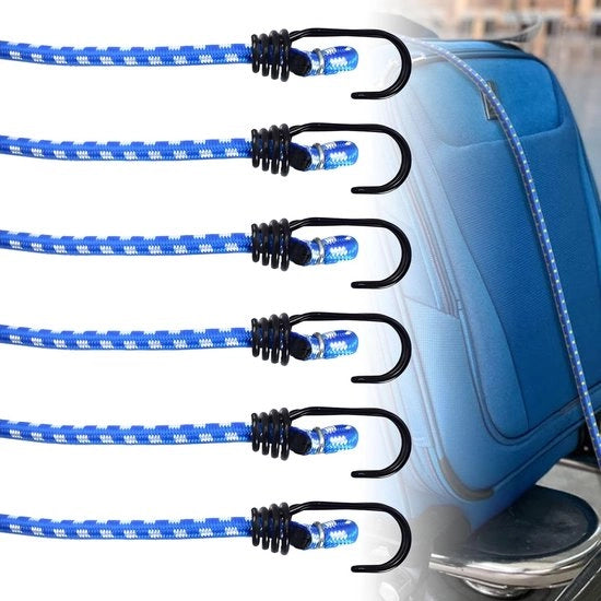 Spanner universale a gomma - 40 cm - 6 pezzi - Duraturo - Robusto - Alta resistenza alla trazione - Fori robusti - Cintura elastica