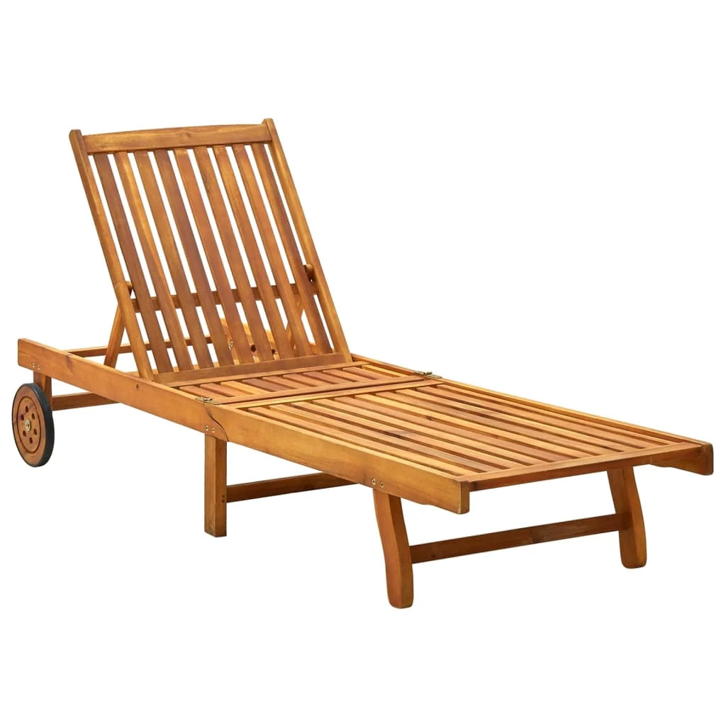 Lettino prendisole sedia a sdraio lettino prendisole letto da giardino mobili da esterno per patio con cuscino legno massello di acacia 02_0012375