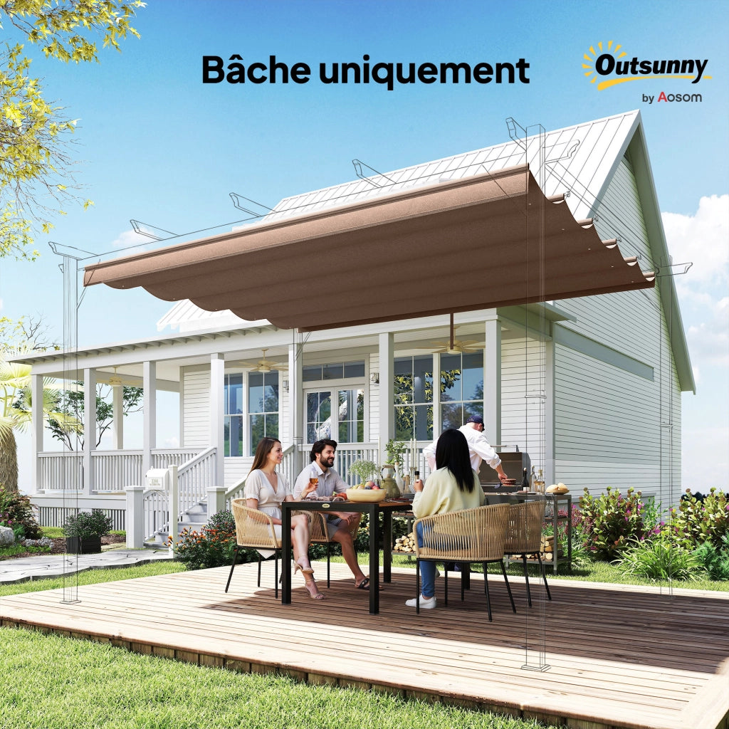 Tenda da sole per pergola retrattile 3x3 m ¨C zephmum ¨C 250x255 cm marrone