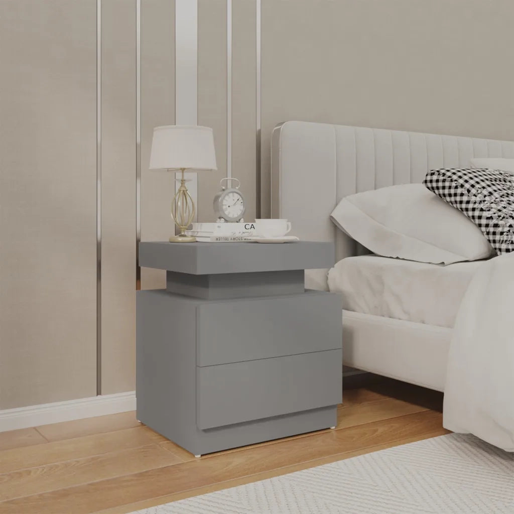 Comodino Grigio 45x35x52 cm in Legno Multistrato 326851