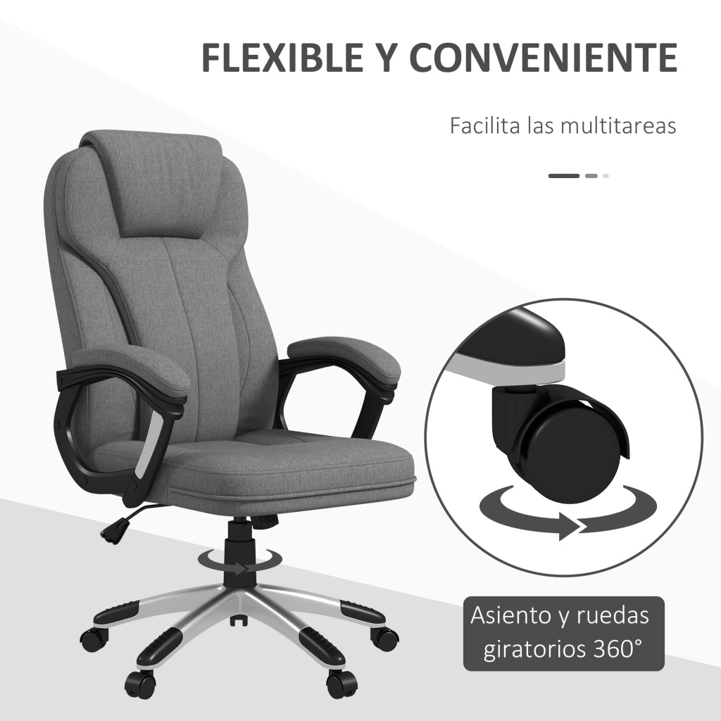 Sedia da Ufficio Girevole con Basculante ¨C zephmum ¨C Grigio 66x75x110-120cm