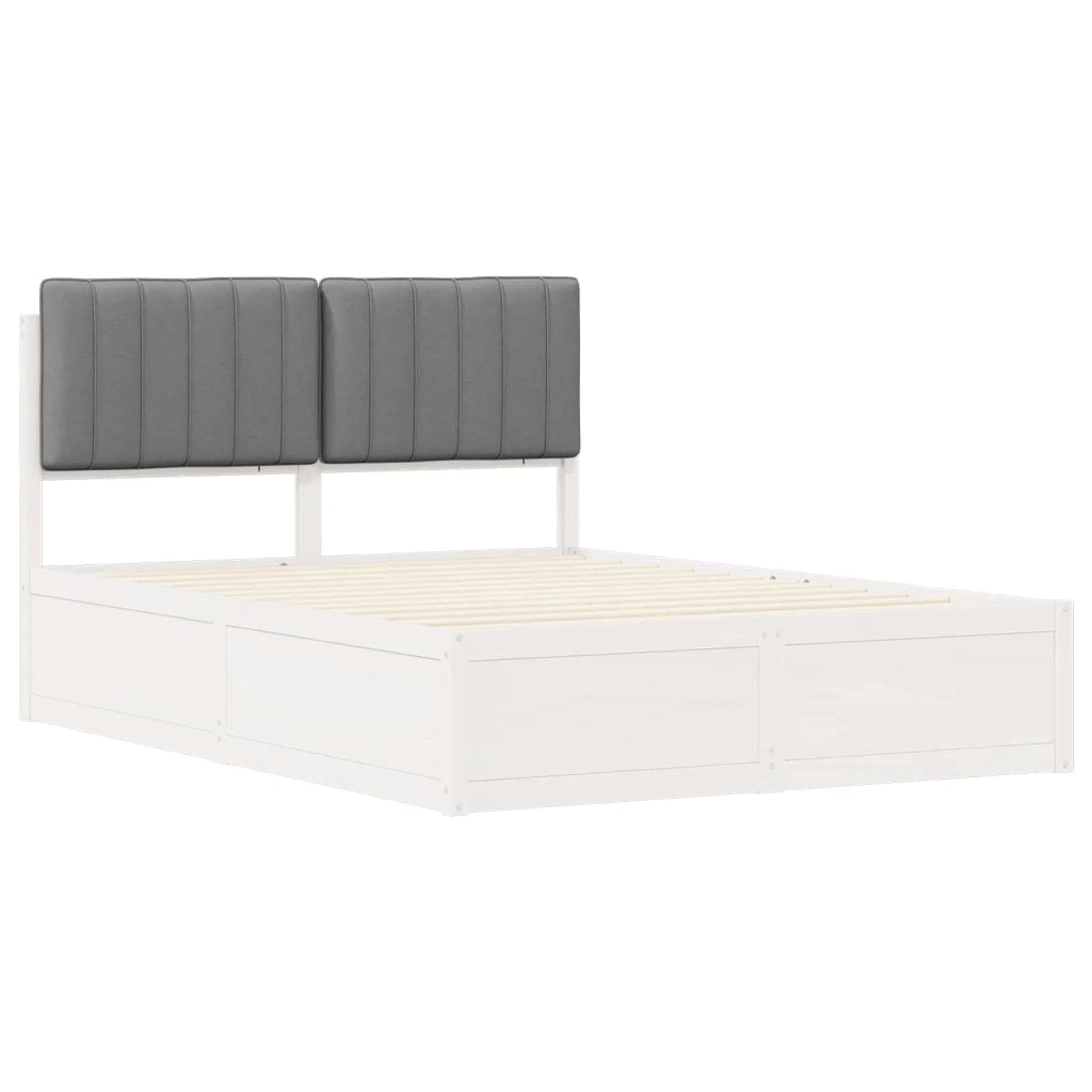 Letto con Testiera Rivestita Grigio chiaro 140 x 190 cm