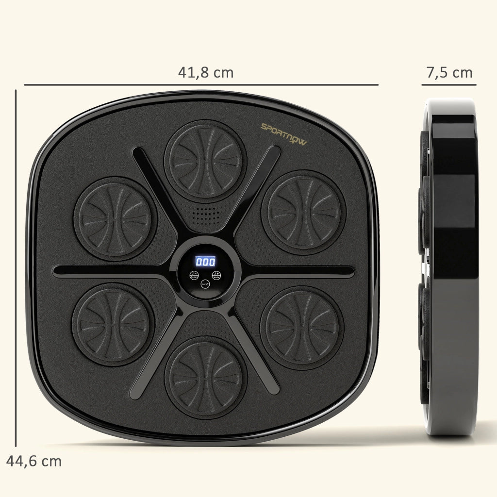 Macchina da Boxe Musicale ¨C Minimal ¨C 9 Modalit¨¤, Bluetooth, LED, Nera, con Guantoni