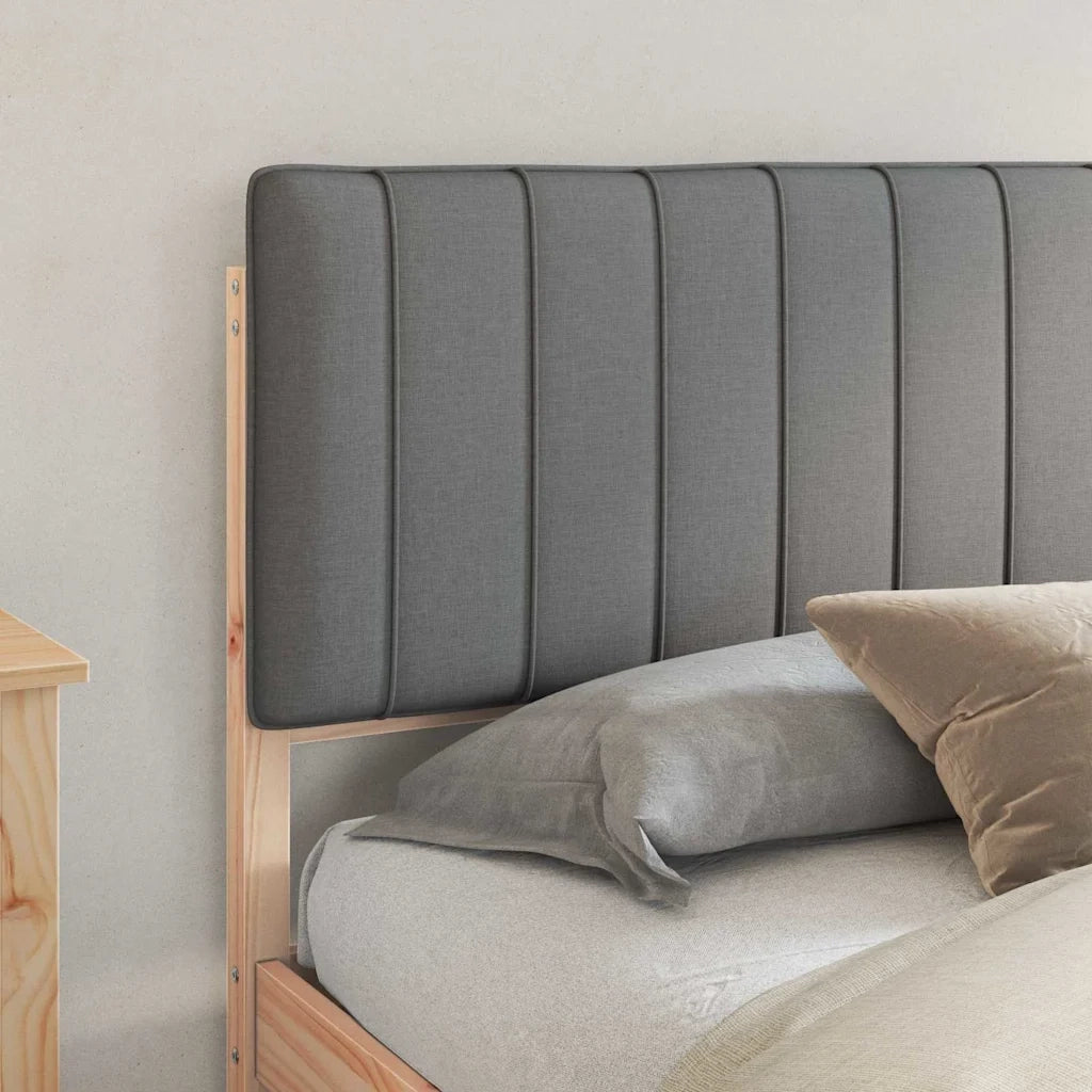 Letto con Testiera Rivestita-Struttura Letto con Testiera Grigio chiaro 180 x 200 cm 559748