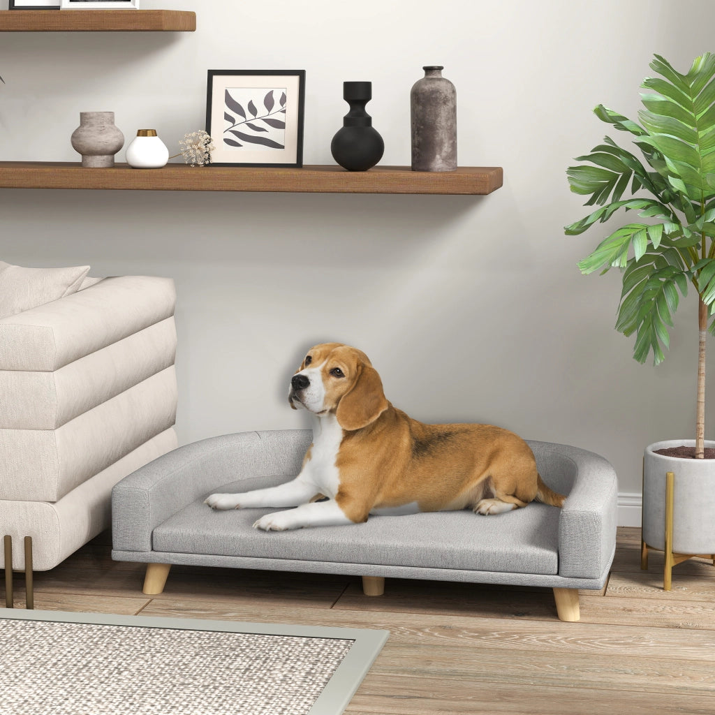 Divano per Cani di Taglia Grande ¨C zephmum ¨C 98x67x25 cm Grigio Poliestere