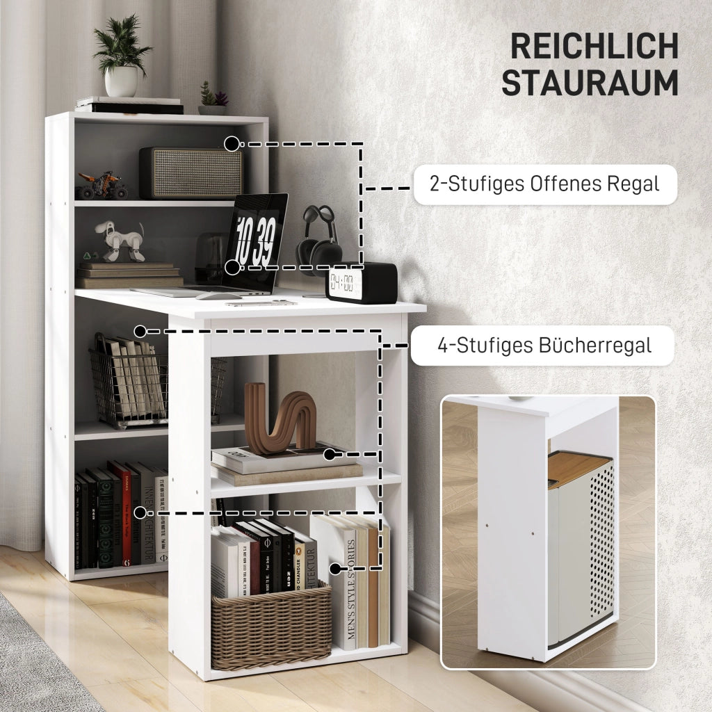 Scrivania con 2 scaffali e 5 ripiani ¨C Minimal ¨C Bianco 120x55x120