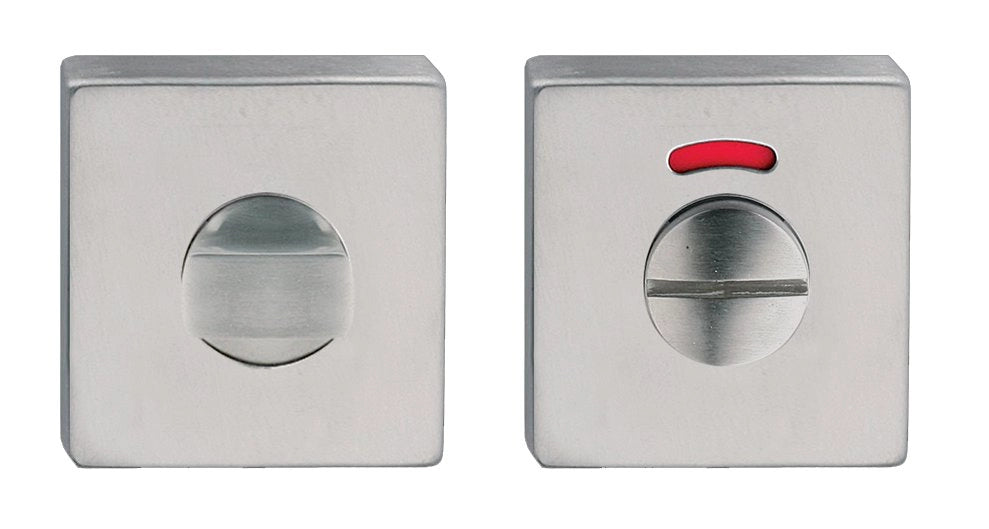 NOTTOLINO WC E SEGNALATORE 'QUADRO' 50x50 mm - Col. Inox satinato - FIMET MANIGLIE
