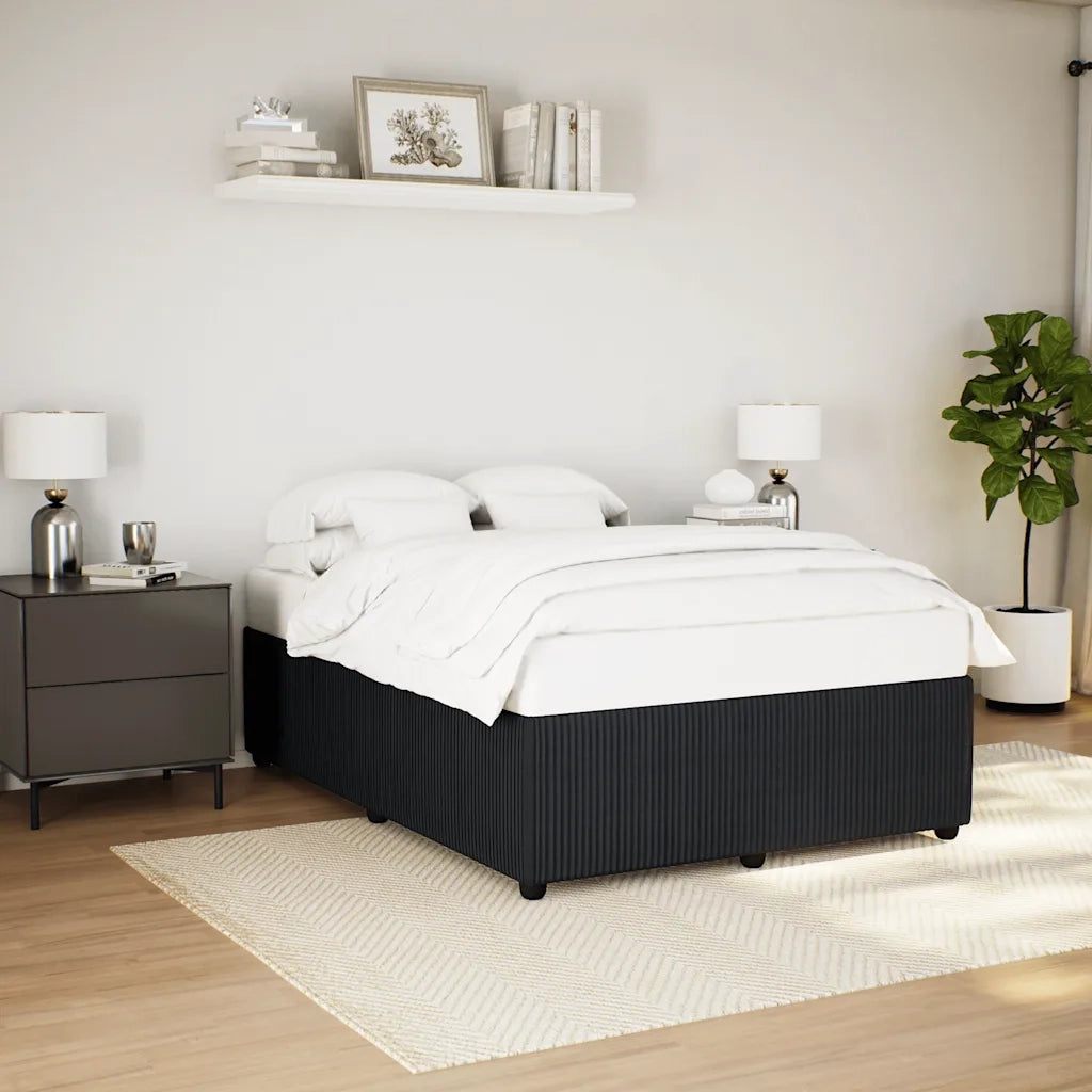 Letto matrimoniale | Letto per adulti | Giroletto senza Materasso Nero 140x190 cm in Velluto