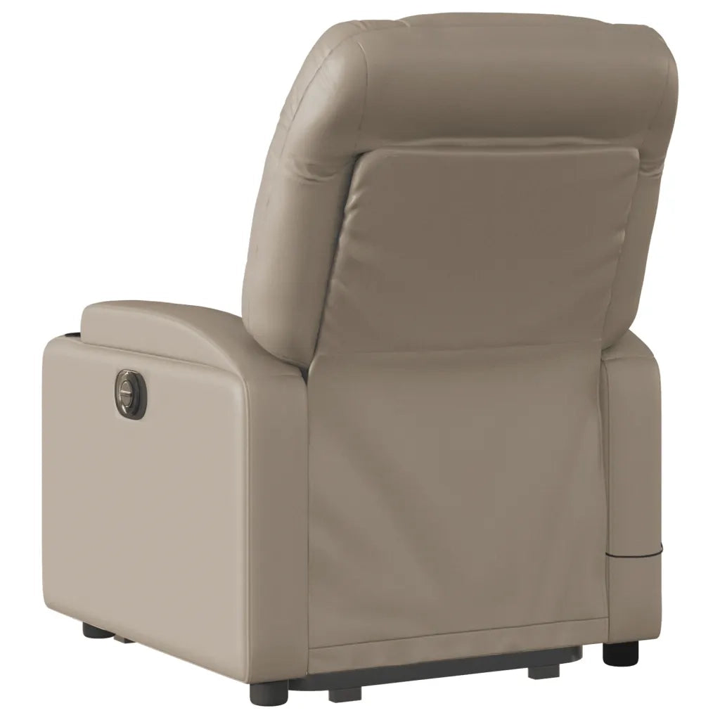 Poltrona | Sedia Relax Alzapersone Massaggi Reclinabile Cappuccino Similpelle