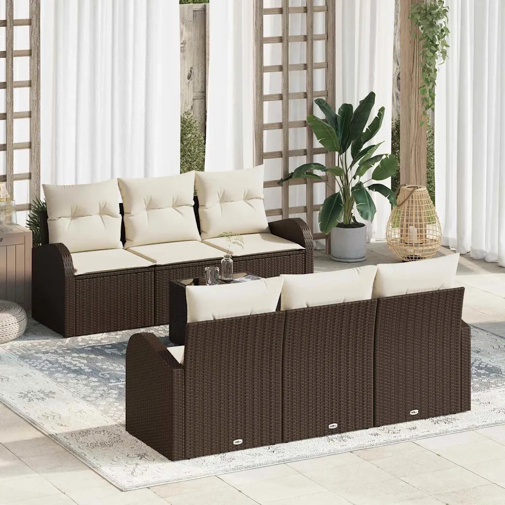 Set Divano da Giardino Marrone 55 x 55 x 37 cm polyrattan