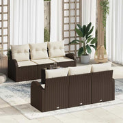 Set Divano da Giardino Marrone 55 x 55 x 37 cm polyrattan