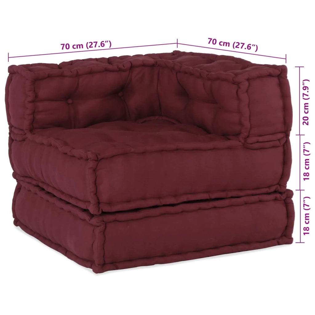 Divano modulare 2 pcs Bordeaux 140 x 70 x 56 cm Tessuto 3315071